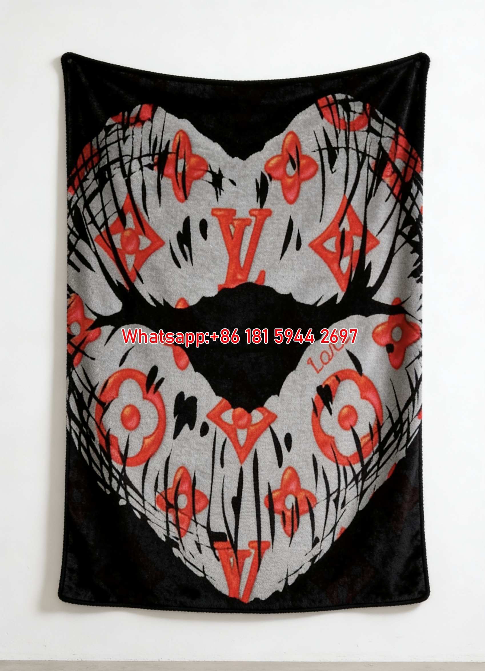 LV Monogram Lips Flannel Throw Blanket 265